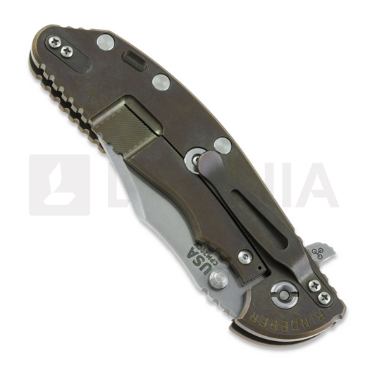 Hinderer 4.0 XM-24 Bowie Tri-way Stonewashed Bronze folding knife, Coyote