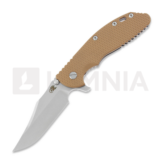 Hinderer 4.0 XM-24 Bowie Tri-way Stonewashed folding knife, coyote