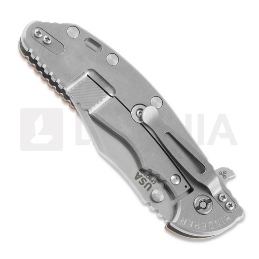 Hinderer 4.0 XM-24 Bowie Tri-way Stonewashed folding knife, coyote