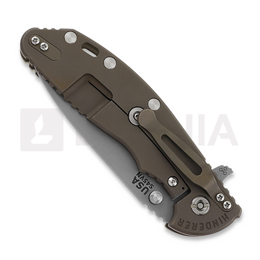 Hinderer 4.0 XM-24 Spanto Tri-Way Battle Bronze Translucent Green G10 folding knife