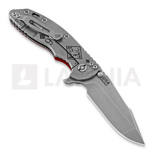 Hinderer Card Series Set XM-18 3,5" Harpoon Spanto sulankstomas peilis, raudona