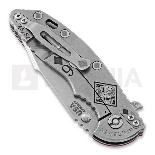 Hinderer Card Series Set XM-18 3,5" Harpoon Spanto 折叠刀, 红色