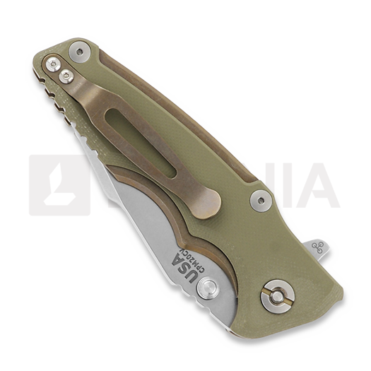 Hinderer Eklipse 3.0" Harpoon Spanto Tri-Way Stonewash Bronze OD Green G10 folding knife