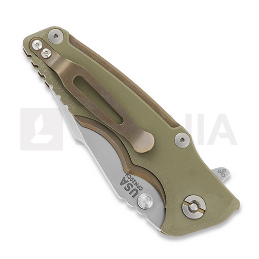 Coltello pieghevole Hinderer Eklipse 3.0" Harpoon Spanto Tri-Way Stonewash Bronze OD Green G10