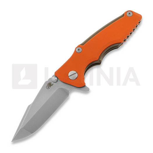 Couteau pliant Hinderer Eklipse 3.0" Harpoon Spanto Tri-Way Stonewash Bronze Orange G10