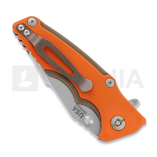 Coltello pieghevole Hinderer Eklipse 3.0" Harpoon Spanto Tri-Way Stonewash Bronze Orange G10