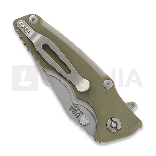 Hinderer Eklipse 3.0" Harpoon Spanto Tri-Way Stonewash OD Green G10 folding knife