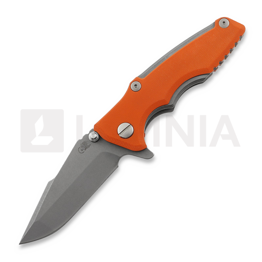 Hinderer Eklipse 3.0" Harpoon Spanto Tri-Way Working Finish Orange G10 foldekniv