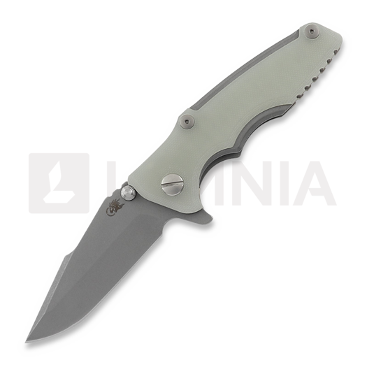 Couteau pliant Hinderer Eklipse 3.0" Harpoon Spanto Tri-Way Working Finish Translucent Green G10