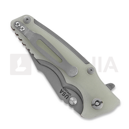 Coltello pieghevole Hinderer Eklipse 3.0" Harpoon Spanto Tri-Way Working Finish Translucent Green G10