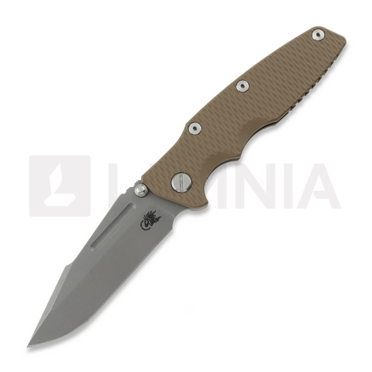 Hinderer Eklipse 3.5 Fullered Skinny Harpoon Spanto No Flipper Battle Bronze סכין מתקפלת, coyote