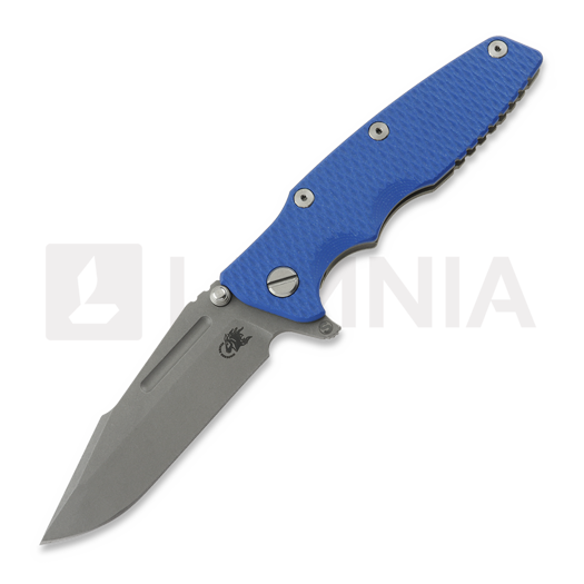 Hinderer Eklipse 3.5 Fullered Skinny Harpoon Spanto Working Finish 접이식 나이프, blue