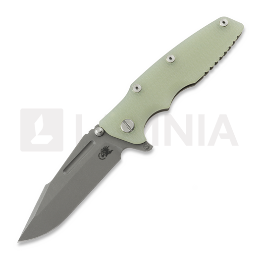 Hinderer Eklipse 3.5 Fullered Skinny Harpoon Spanto Working Finish összecsukható kés, translucent green