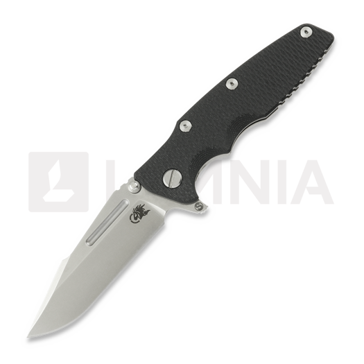 Hinderer Eklipse 3.5 Fullered Skinny Harpoon Spearpoint foldekniv, Stonewash, Black