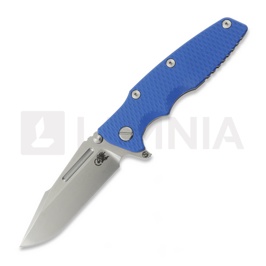 Hinderer Eklipse 3.5 Fullered Skinny Harpoon Spearpoint סכין מתקפלת, Stonewash, Blue