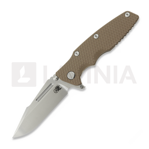 Hinderer Eklipse 3.5 Fullered Skinny Harpoon Spearpoint folding knife, Stonewash, FDE