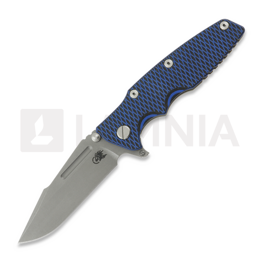 Hinderer Eklipse 3.5 Fullered Skinny Harpoon Spearpoint 접이식 나이프, Working Finish, Blue & Black