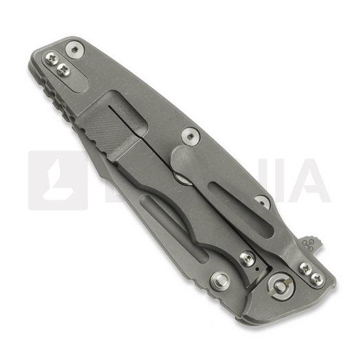 Hinderer Eklipse 3.5 Fullered Skinny Harpoon Spearpoint sulankstomas peilis, Working Finish, Blue & Black