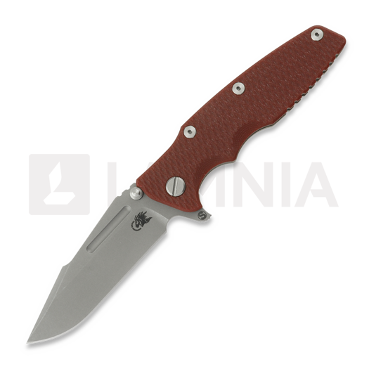 Hinderer Eklipse 3.5 Fullered Skinny Harpoon Spearpoint סכין מתקפלת, Working Finish, Red