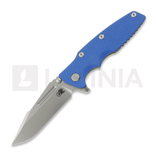 Hinderer Eklipse 3.5 Fullered Skinny Harpoon Spearpoint foldekniv, Working Finish/SW, Blue