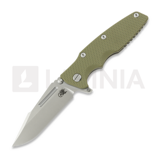 Hinderer Eklipse 3.5 Fullered Skinny Harpoon Spearpoint összecsukható kés, Working Finish/SW, OD Green