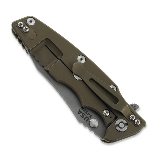 Coltello pieghevole Hinderer 3.5 Eklipse S45VN Spearpoint Battle Bronze, nero