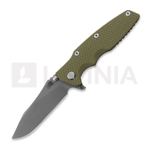 Hinderer Eklipse 3.5 Skinny Slicer sulankstomas peilis, Magnacut, Working Finish, žalia