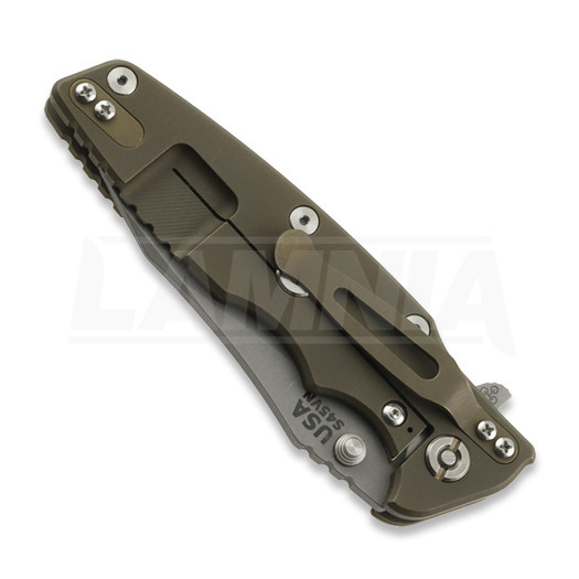 Coltello pieghevole Hinderer Eklipse 3.5 Slicer, S45VN Battle Bronze, verde