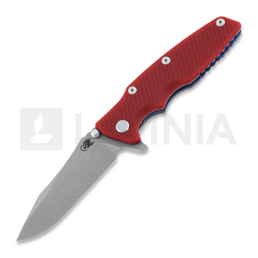 Hinderer Eklipse 3.5" Spearpoint Tri-Way Battle Blue Red G10 foldekniv