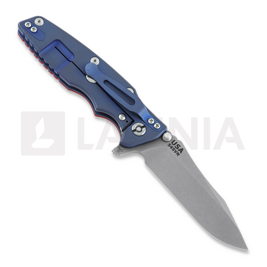 Hinderer Eklipse 3.5" Spearpoint Tri-Way Battle Blue Red G10 sulankstomas peilis