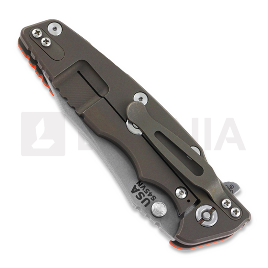 Hinderer 3.5 Eklipse S45VN Spearpoint Battle Bronze sulankstomas peilis, oranžinėnge