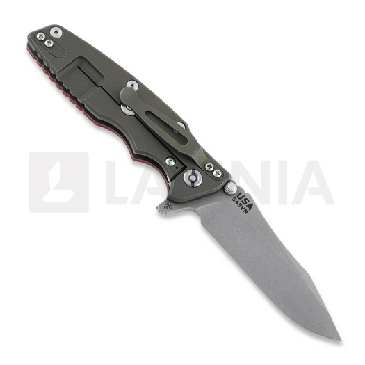 Coltello pieghevole Hinderer 3.5 Eklipse S45VN Spearpoint Battle Bronze, rosso