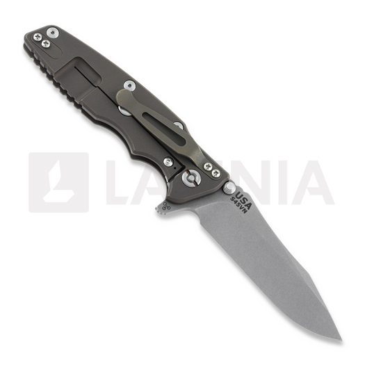 Coltello pieghevole Hinderer Eklipse 3.5" Spearpoint Tri-Way Battle Bronze Translucent Green G10