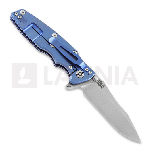 Hinderer 3.5 Eklipse S45VN Spearpoint Stonewash Blue folding knife, blue/black