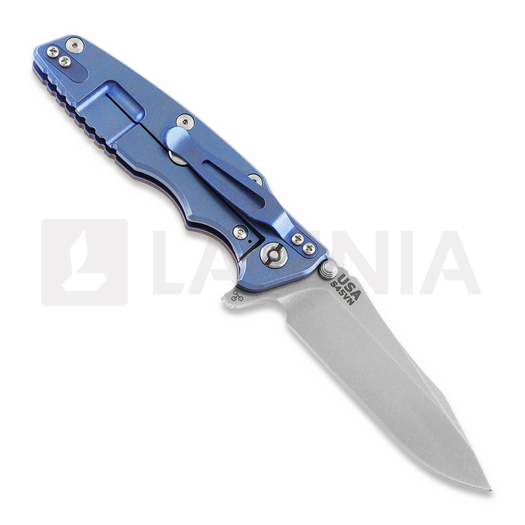 Coltello pieghevole Hinderer Eklipse 3.5" Spearpoint Tri-Way Stonewash Blue Fde G10