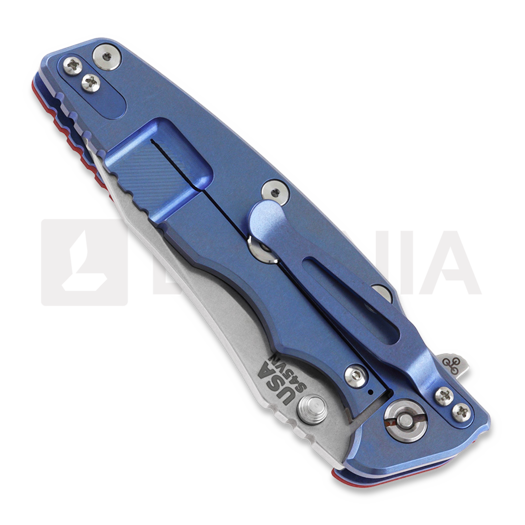 Coltello pieghevole Hinderer Eklipse 3.5" Spearpoint Tri-Way Stonewash Blue/Red G10