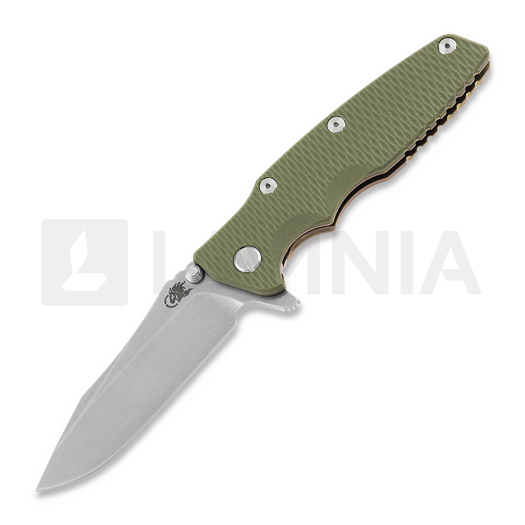 Coltello pieghevole Hinderer Eklipse 3.5" Spearpoint Tri-Way Stonewash Bronze OD Green G10