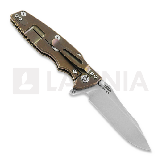 Hinderer Eklipse 3.5" Spearpoint Tri-Way Stonewash Bronze OD Green G10 foldekniv