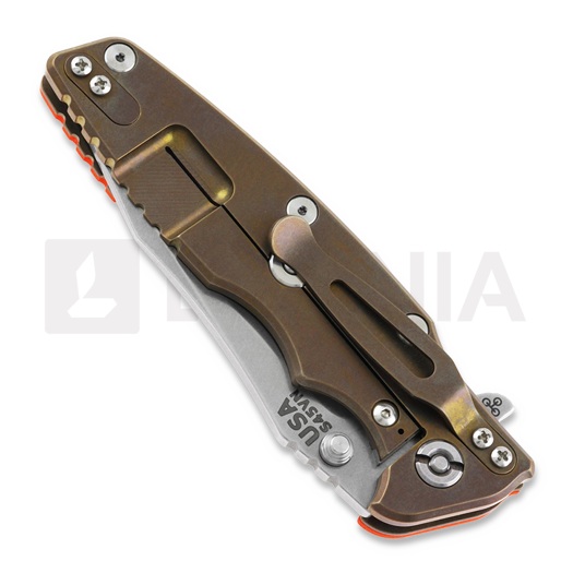Hinderer Eklipse 3.5" Spearpoint Tri-Way Stonewash Bronze Orange G10 sulankstomas peilis