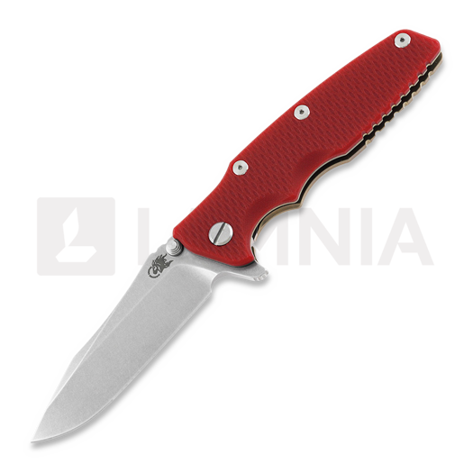 Hinderer 3.5 Eklipse S45VN Spearpoint Stonewash Bronze kääntöveitsi, punainen