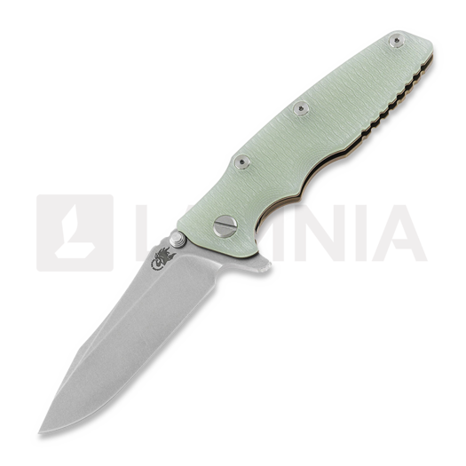 Coltello pieghevole Hinderer Eklipse 3.5" Spearpoint Tri-Way Stonewash Bronze Translucent Green G10