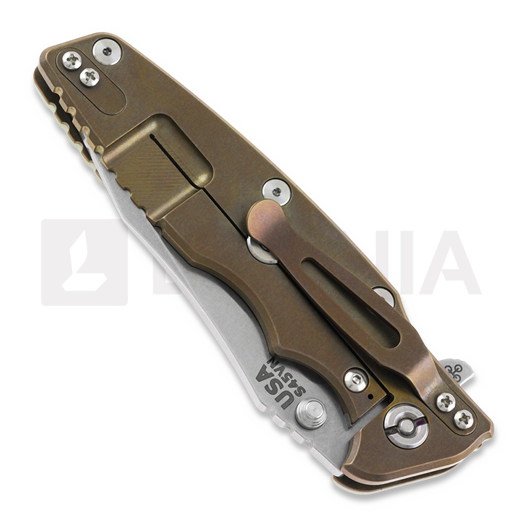 Coltello pieghevole Hinderer Eklipse 3.5" Spearpoint Tri-Way Stonewash Bronze Translucent Green G10
