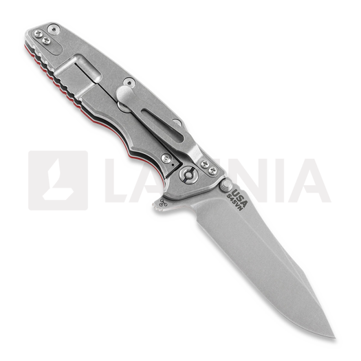 Coltello pieghevole Hinderer Eklipse 3.5 Spearpoint, S45VN Stonewash, rosso