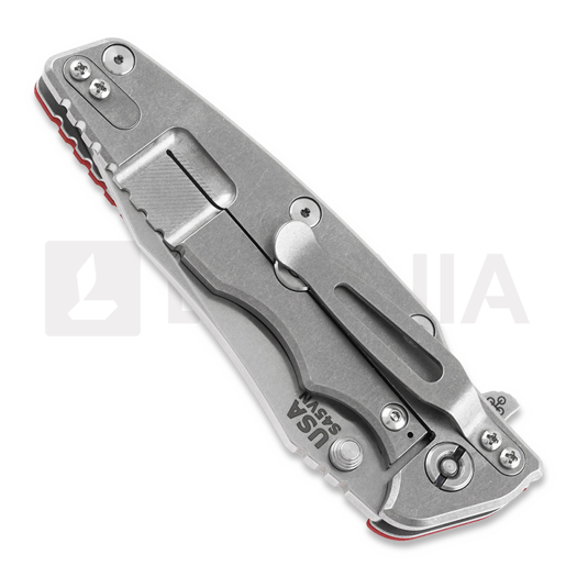 Coltello pieghevole Hinderer Eklipse 3.5 Spearpoint, S45VN Stonewash, rosso
