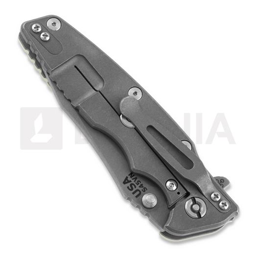 Hinderer 3.5 Eklipse S45VN Spearpoint Working Finish sulankstomas peilis, translucent green