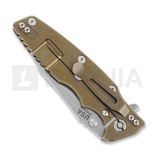 Hinderer Eklipse 3.5" Wharncliffe Tri-Way Stonewash Bronze Blue/Black G10 folding knife