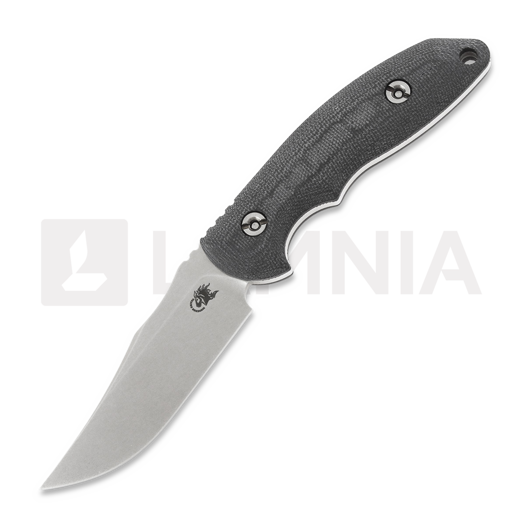 มีด Hinderer Emmet Bowie, stonewashed, black micarta