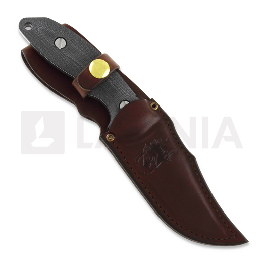 Hinderer Emmet Bowie Messer, stonewashed, black micarta