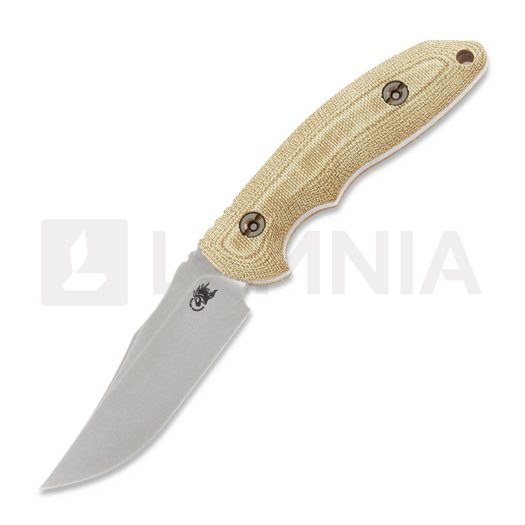 Hinderer Emmet Bowie knife, stonewashed, natural micarta