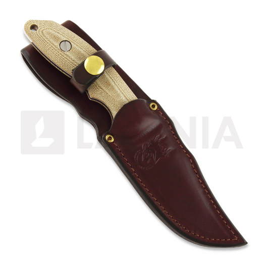Hinderer Emmet Bowie Messer, stonewashed, natural micarta